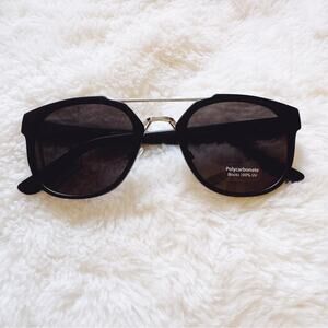 Ansel Black Bold Round Sunglasses